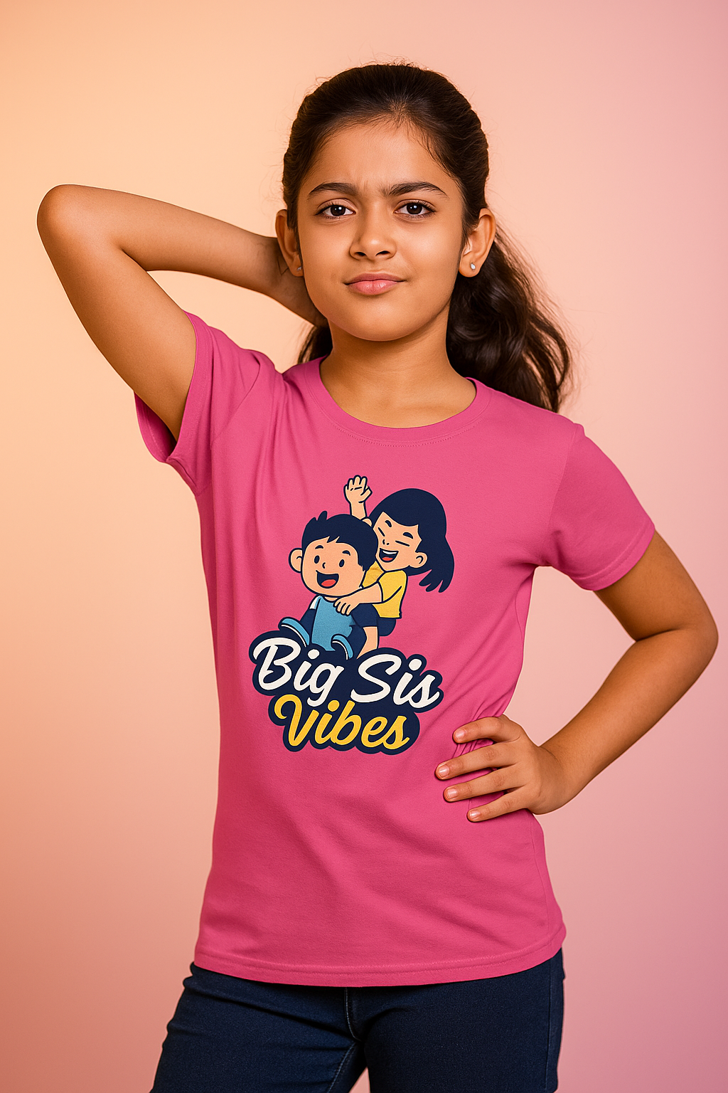 π§π Big Sis Vibes - Girl's T-Shirtππ§