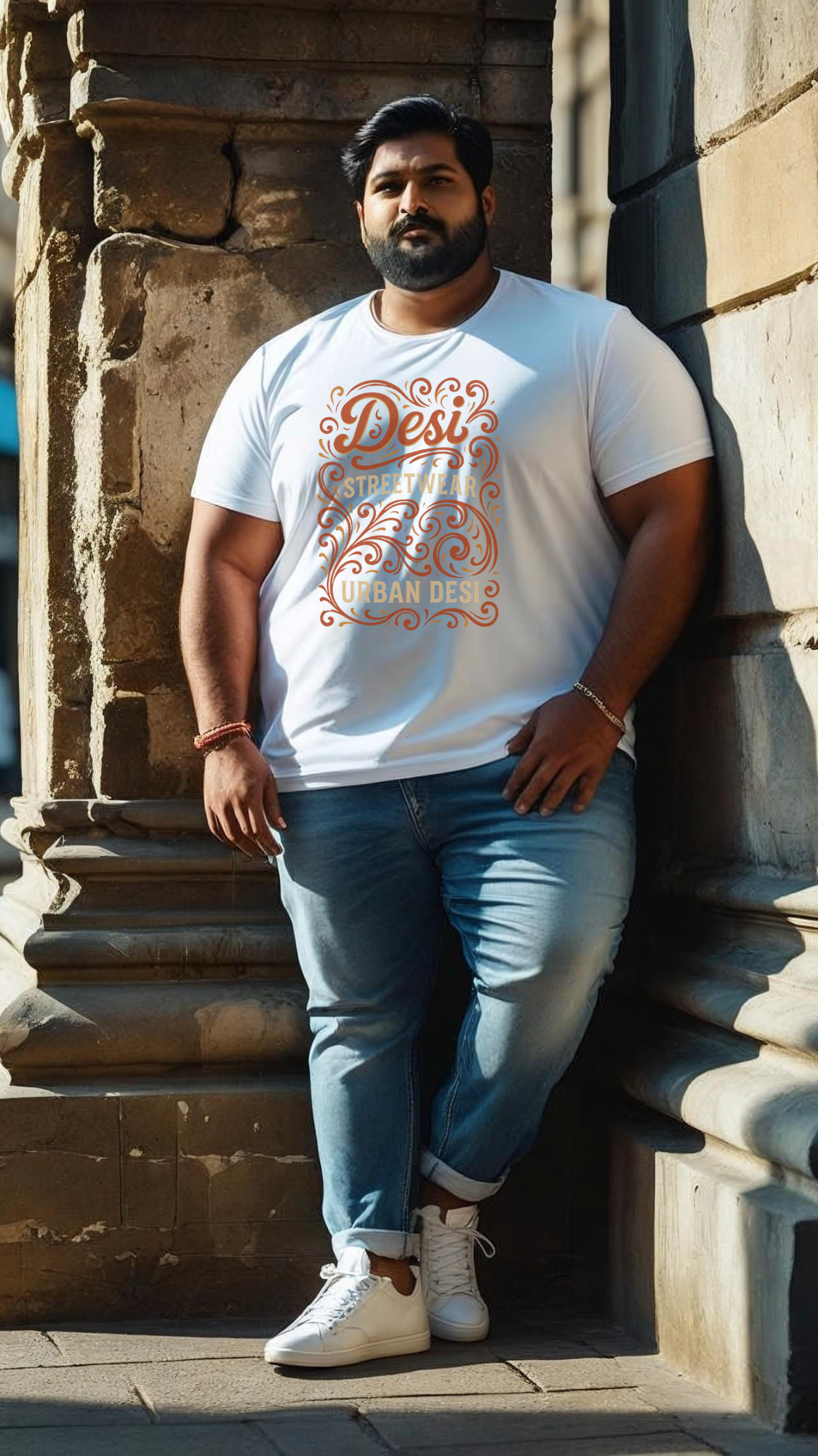 Desi StreetWear Urban Plus Size Man's T=Shirt