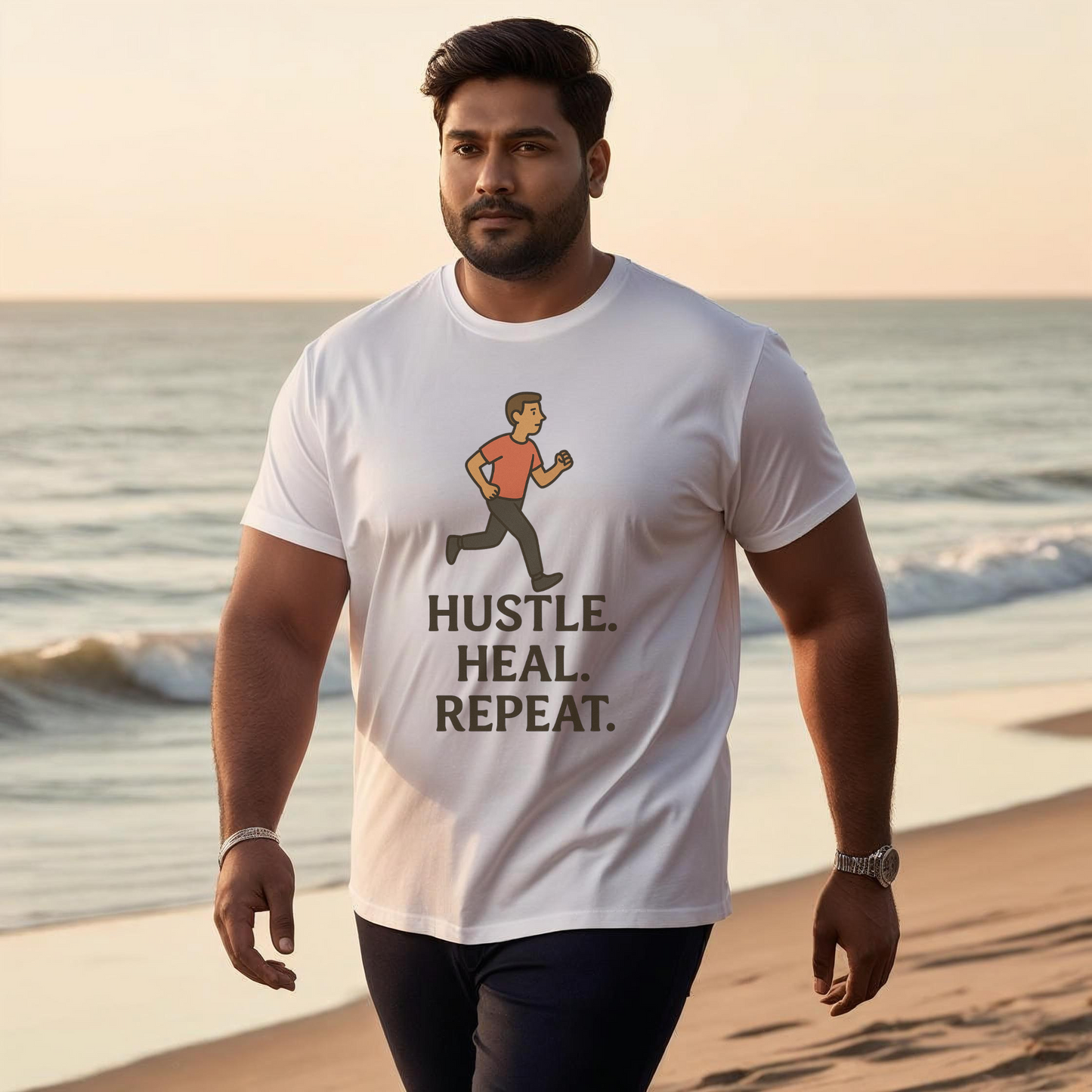 Hustle Heal Repeat Plus Size Man's T-Shirt