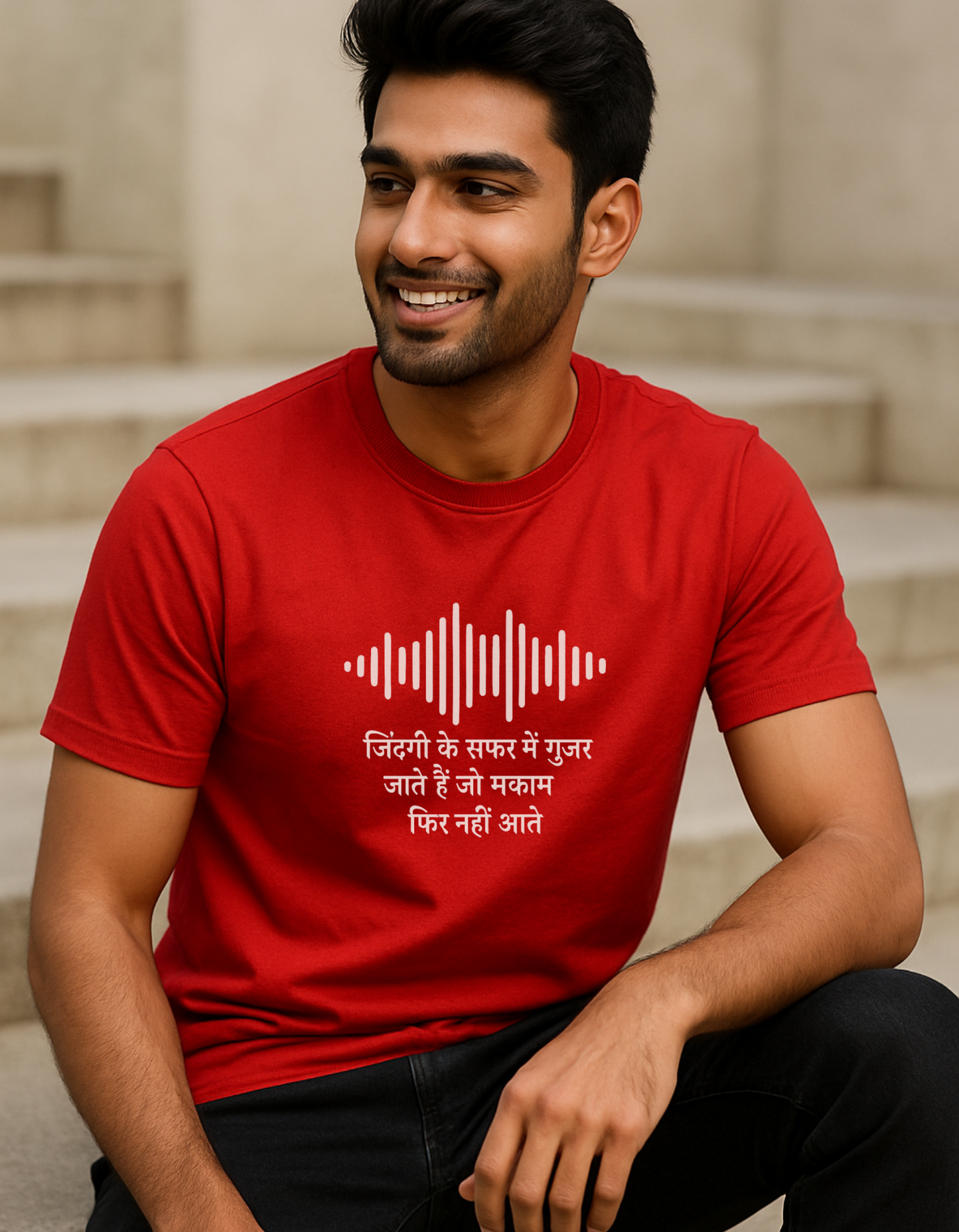 🎯 "ज़िंदगी के सफ़र" Quote - Unisex T-shirt