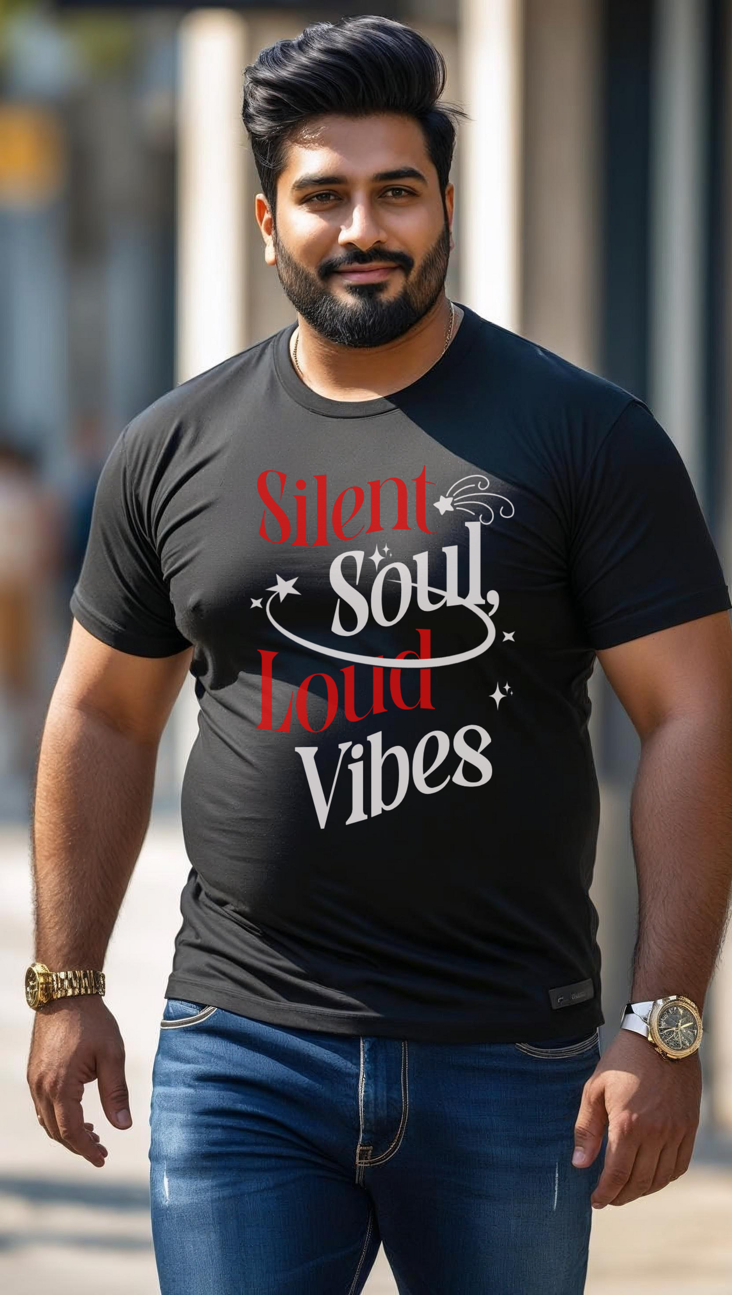 Silent Soul Loud Vibe Plus Size Man's T-Shirt