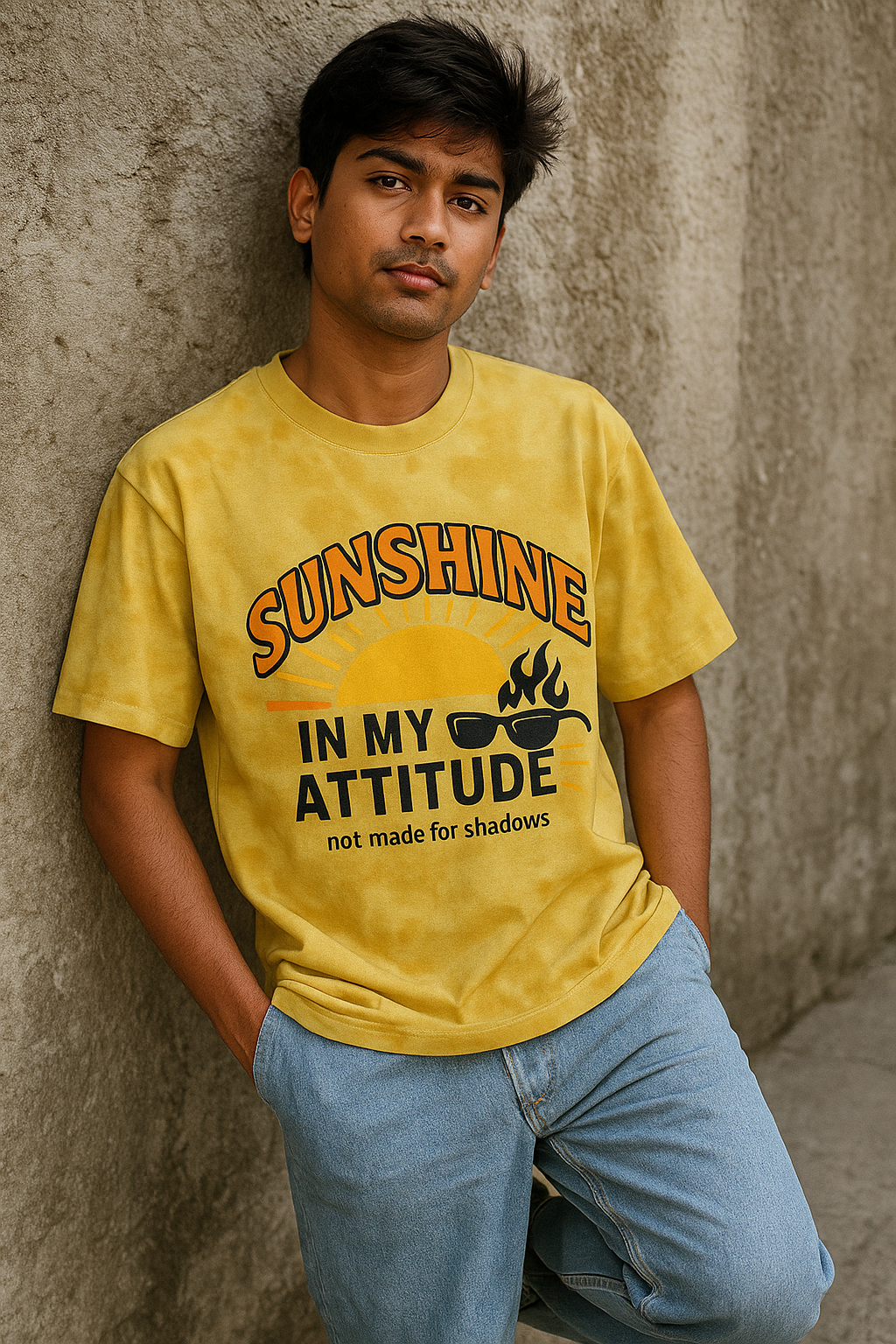 π‘ Sunshine in My Attitude Unisex Tie Dye Oversized T-Shirt