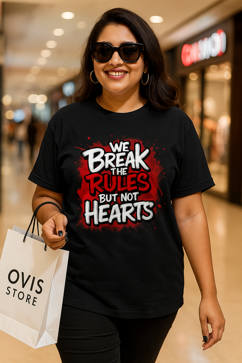 π₯ Break the Rules, But Not the Hearts! β€οΈπ₯ - Plus Size Unisex T-Shirt