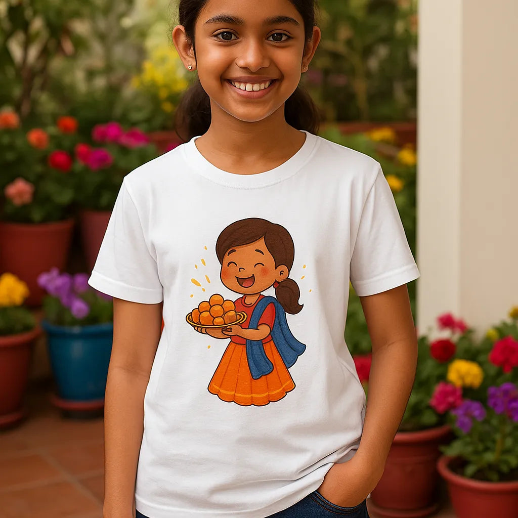 💙👧 Festive Charm Girls’ T-Shirt 👧💙