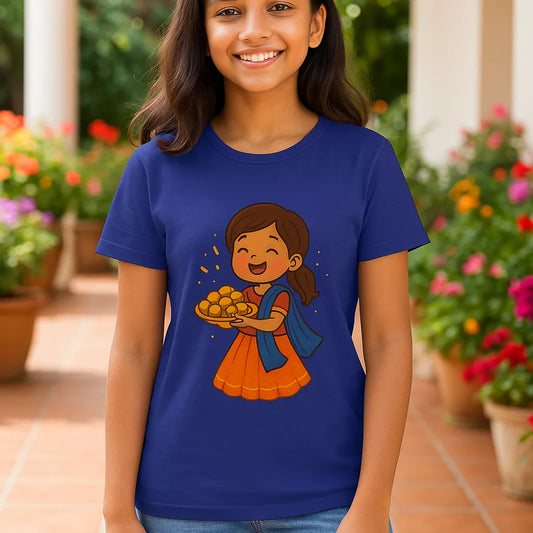 💙👧 Festive Charm Girls’ T-Shirt 👧💙