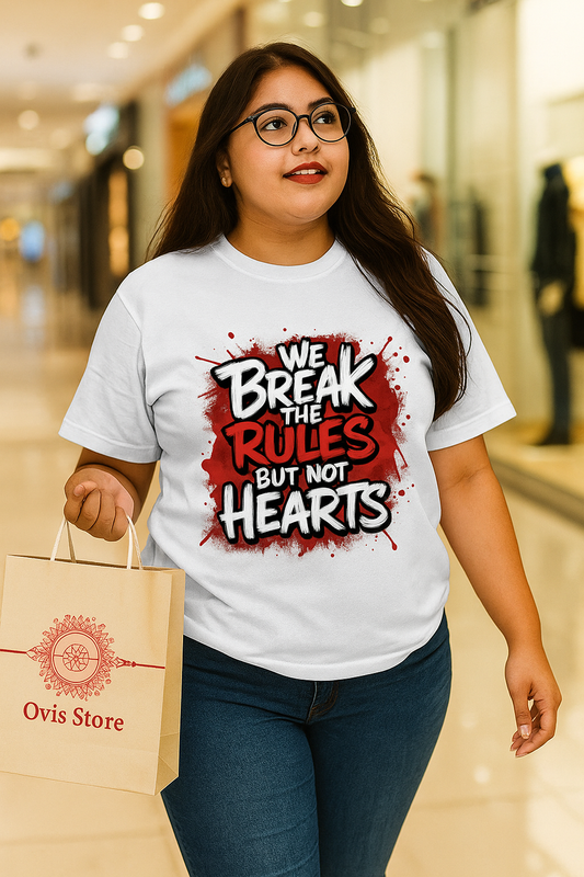 🔥 Break the Rules, But Not the Hearts! ❤️🔥 - Plus Size  Unisex T-Shirt