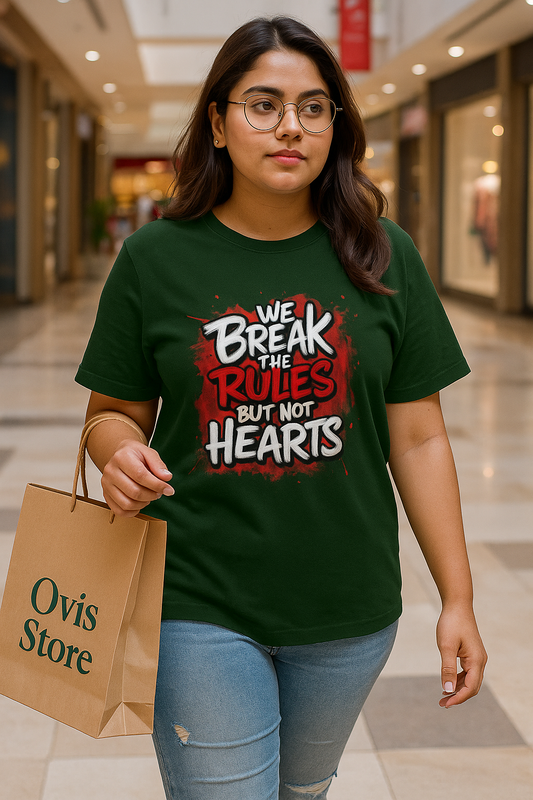 🔥 Break the Rules, But Not the Hearts! ❤️🔥 - Plus Size  Unisex T-Shirt