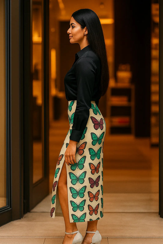 🌟 Butterfly Elegance Pencil Skirt 🌟