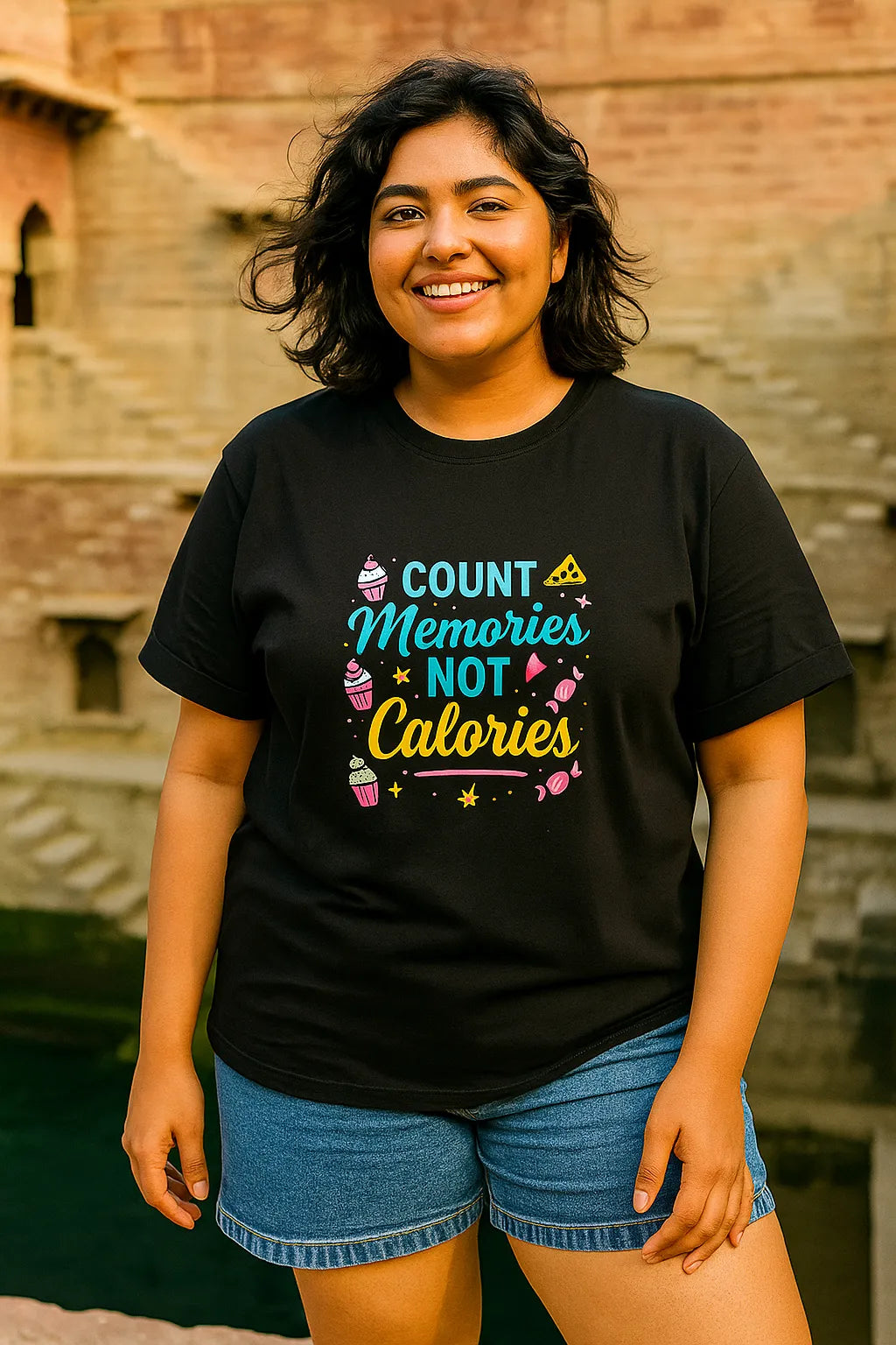 🍰✨ Count Memories, Not Calories Unisex Plus Size T-Shirt ✨🍕