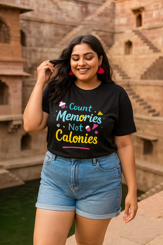 🍕 Count Memories Not Calories - Unisex Plus Size T-Shirt