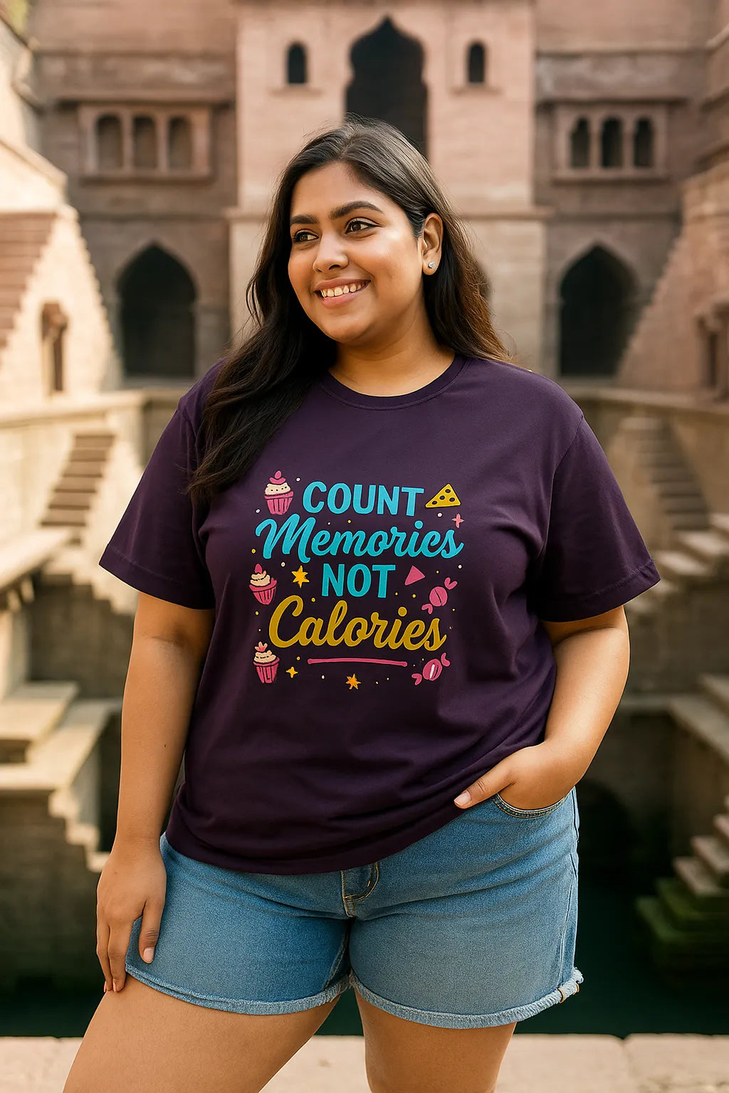 🍰✨ Count Memories, Not Calories Unisex Plus Size T-Shirt ✨🍕