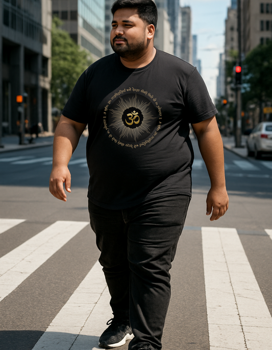 Plus Size Spiritual Om-Gayatri Mantra Men's T-Shirt