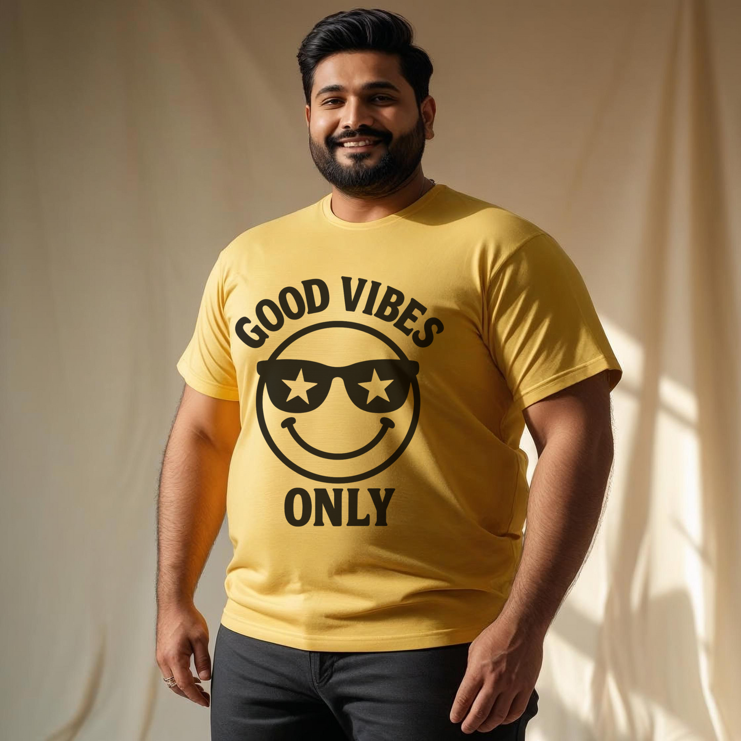 😎 Good Vibes Only – Plus Size Graphic T-Shirt ✨