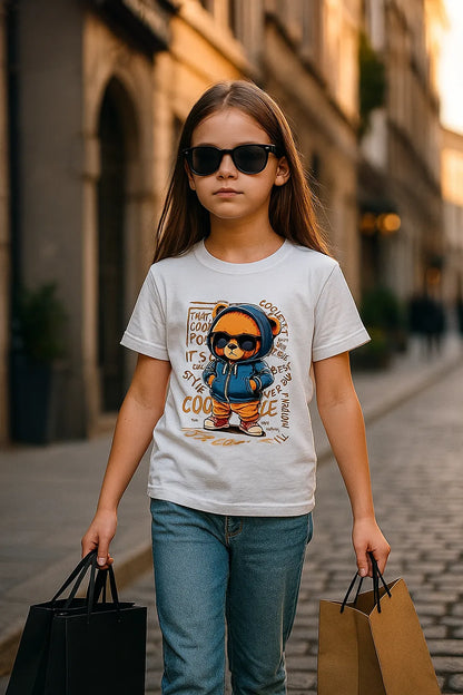 🐻 Hoodie Bear - Girls Tee 💙