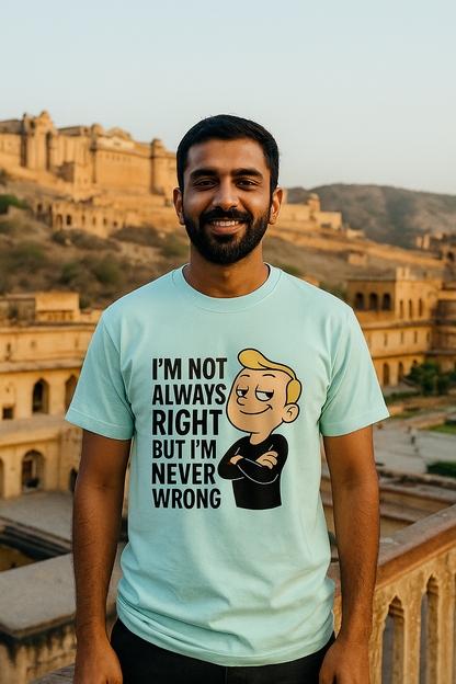 😎 "I’m Not Always Right, But I’m Never Wrong" Stretchable T-Shirt 😏