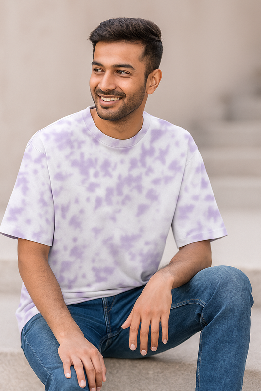 💜 Lavender Cloud Tie-Dye Unisex Oversized Tee