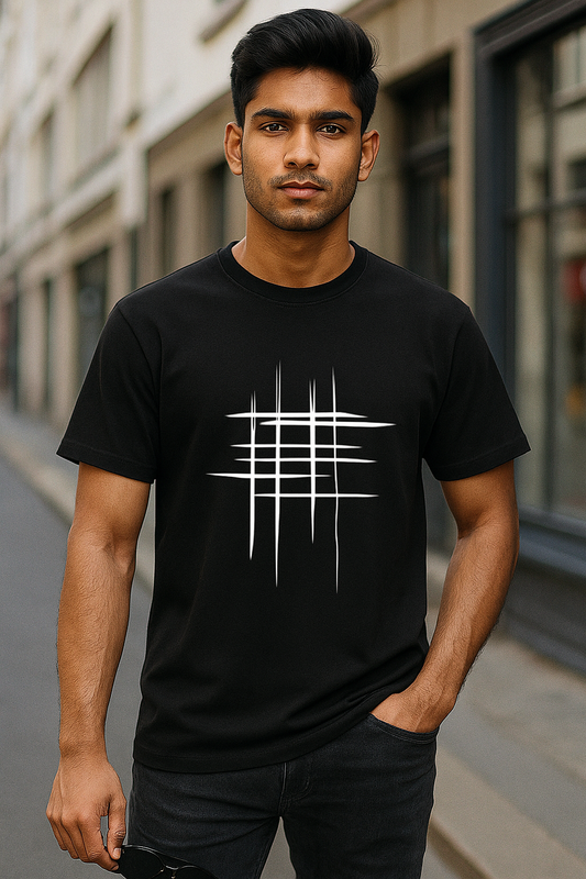 Minimal Grid Graphic Unisex T-Shirt