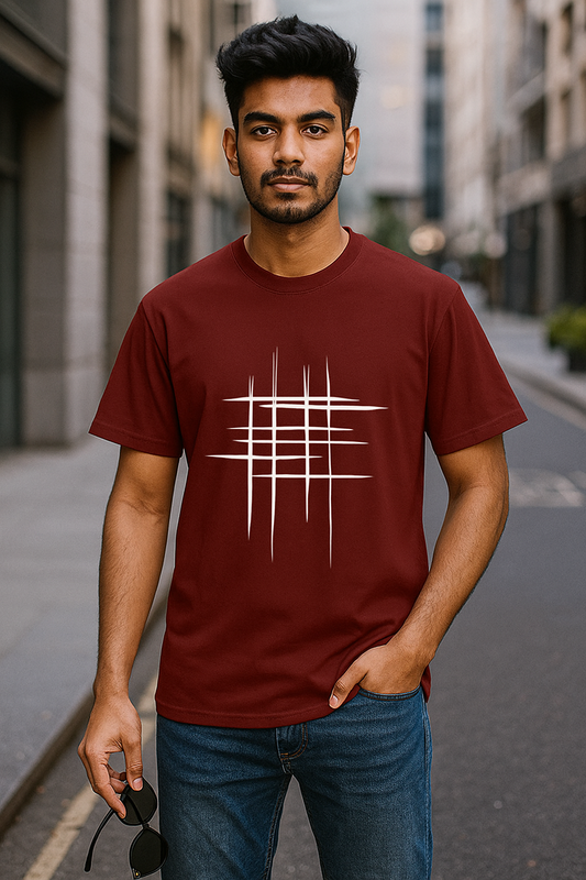 Minimal Grid Graphic Unisex T-Shirt