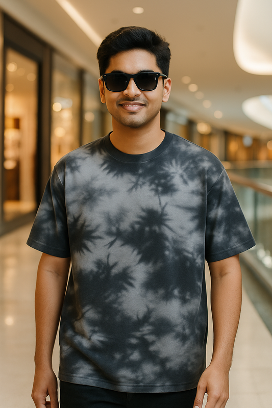 ⚫ Shadow Swirl Tie-Dye Unisex Oversized Tee