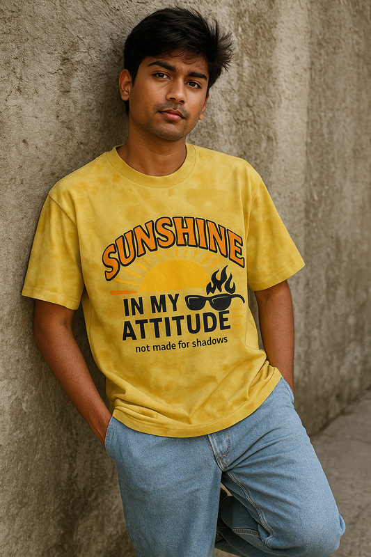 🟡 Sunshine in My Attitude Unisex Tie Dye Oversized T-Shirt