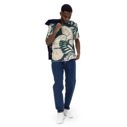 Green Cream Floral Print