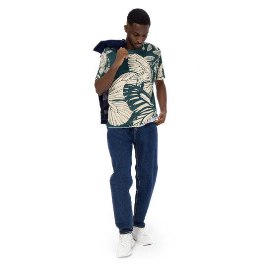 Green Cream Floral Print
