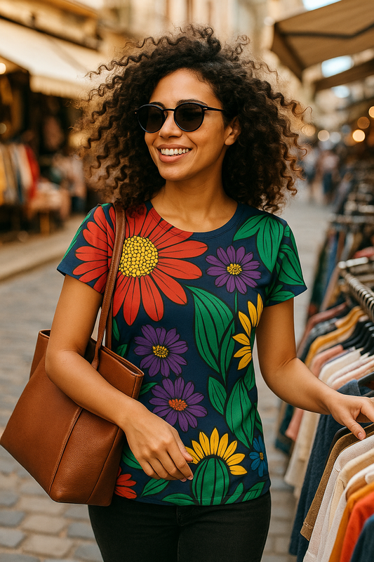 Floral Print Woman's T-shirt