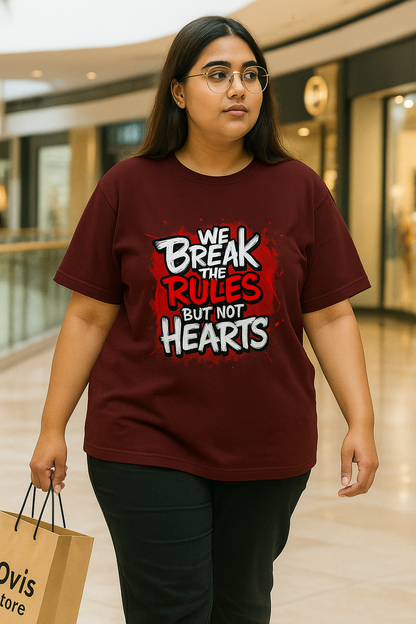 🔥 Break the Rules, But Not the Hearts! ❤️🔥 - Plus Size  Unisex T-Shirt