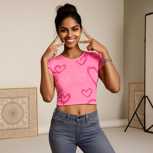 Sweetheart Vibes Women's Pink Crop Top