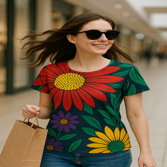 Floral Print Woman's T-shirt